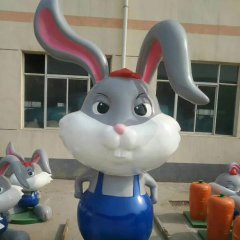 玻璃钢卡通兔子雕塑