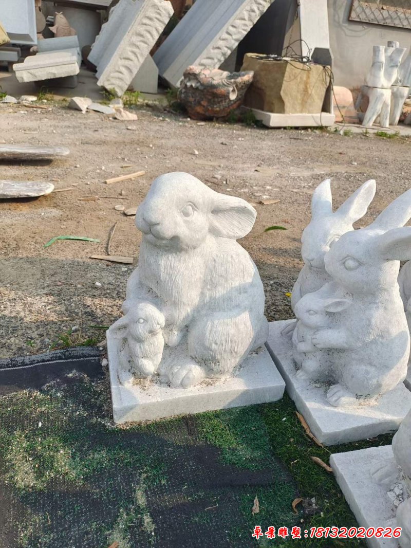 兔子动物石雕