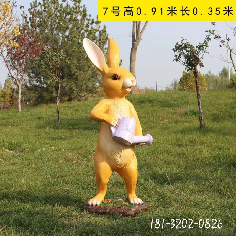 玻璃钢仿真动物兔子雕塑 (4)