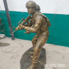 军人战士人物铜雕