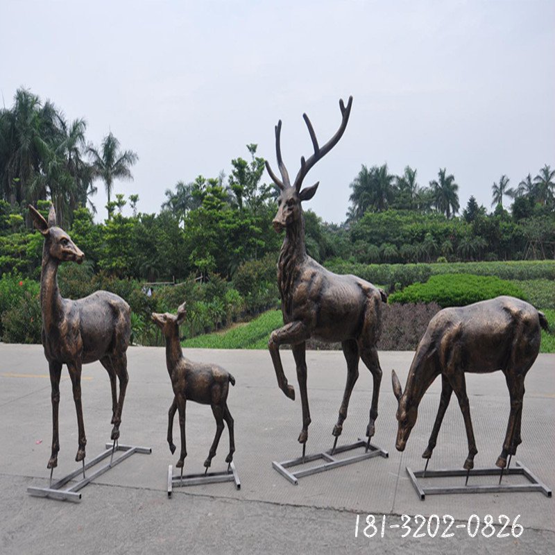公园福鹿铜雕