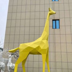 仿真不锈钢长颈鹿雕塑