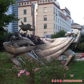 古代人物不锈钢雕塑