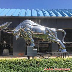 不锈钢抽象牛雕塑