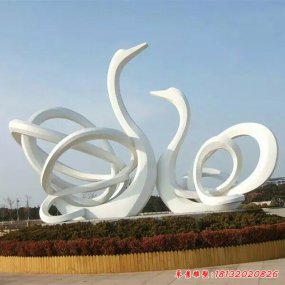 天鹅雕塑 不锈钢景观动物雕塑