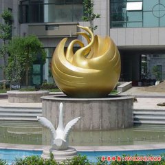 抽象不锈钢天鹅雕塑