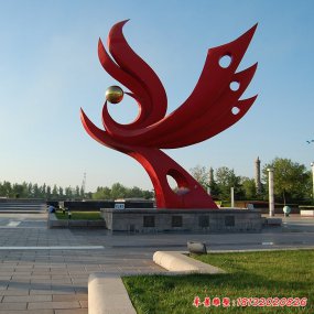 学校不锈钢凤凰雕塑