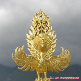 不锈钢金凤凰雕塑