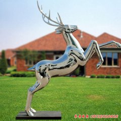 镜面不锈钢鹿雕塑