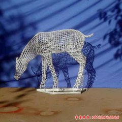 镂空鹿不锈钢景观雕塑