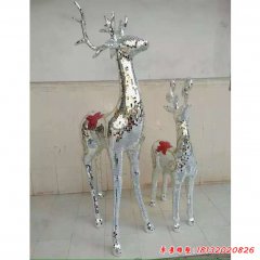 梅花鹿不锈钢雕塑
