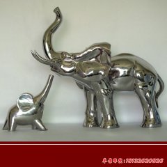 不锈钢大象雕塑 镜面大象雕塑