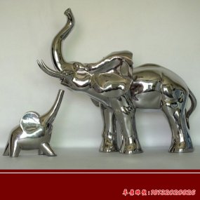 不锈钢大象雕塑 镜面大象雕塑