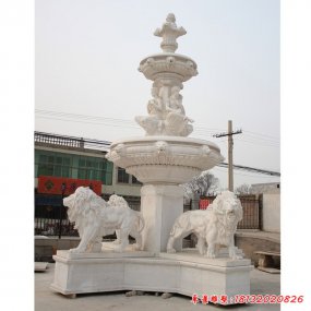 石雕狮子喷泉