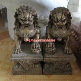 古装门纯铜狮子头