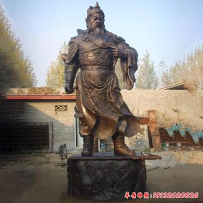 关公铜雕寺庙