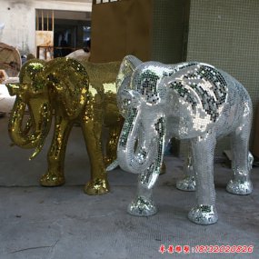 不锈钢镂空大象雕塑